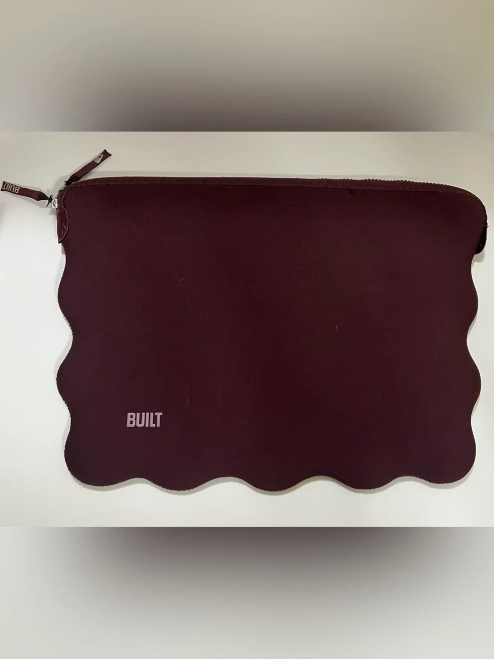 BUILT 15” Bumper Laptop Sleeve Burgundy Scalloped Neoprene Case